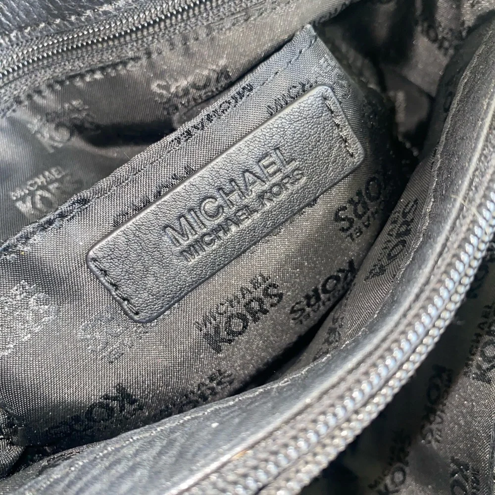 Michael‎ Kors Hamilton Black Satchel with Gold Accents - Picture 5 of 6